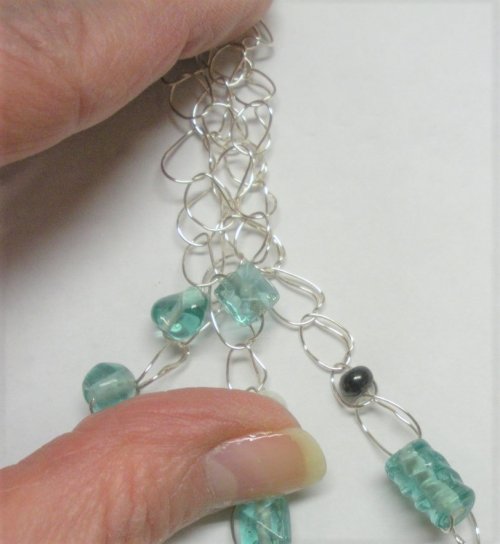 Judy Larson's Wire Crocheted Necklace - , Contemporary Wire Jewelry, Crocheting, wire crocheted necklace